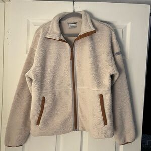Women’s Columbia Polyester Zip Up Cream & Tan Medium